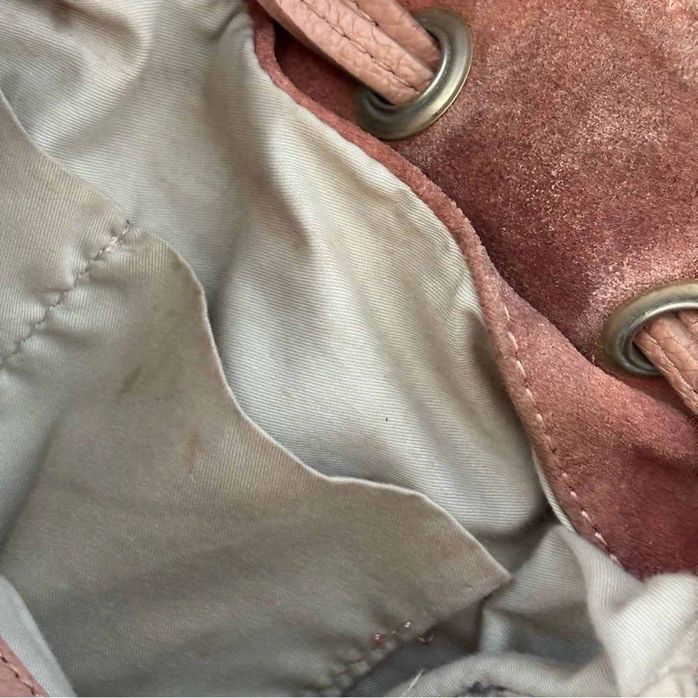 Coach and Four Pink Leather Crossbody Bucket Bag Tassels - Picture 12 of 12